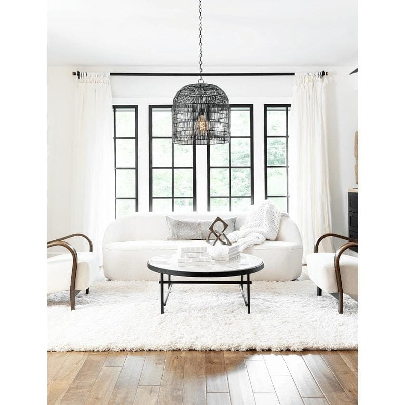 Margaux White Linen Contemporary Sofa