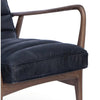 Piper Antique Black Leather Channeled Chair