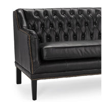 Essex Modern Black Leather Loveseat