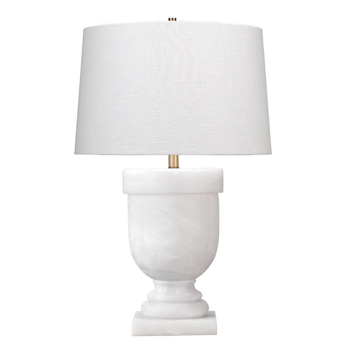 Carnegie Table Lamp in White Faux Alabaster