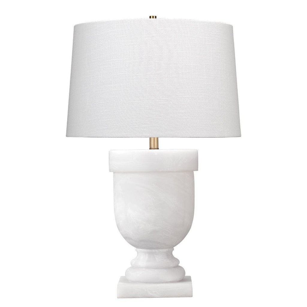 Carnegie Table Lamp in White Faux Alabaster