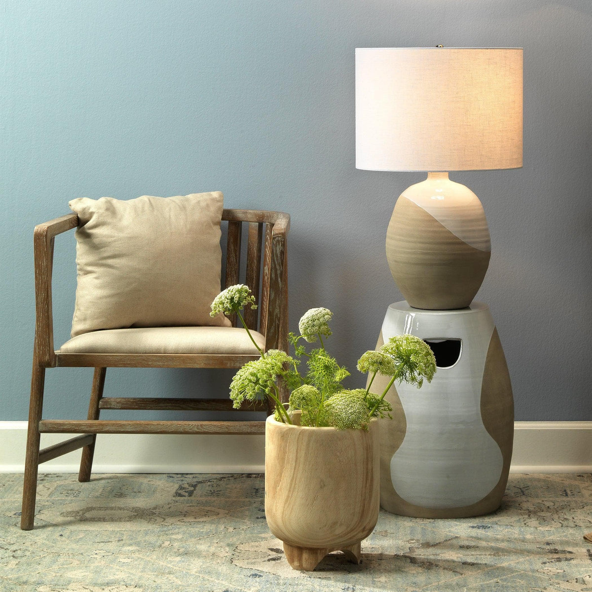 Hillside Natural & White Table Lamp