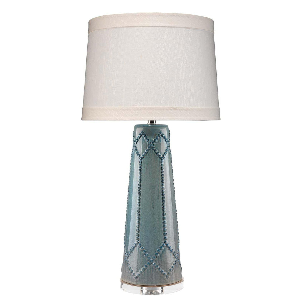 Hobnail Teal Ceramic Table Lamp