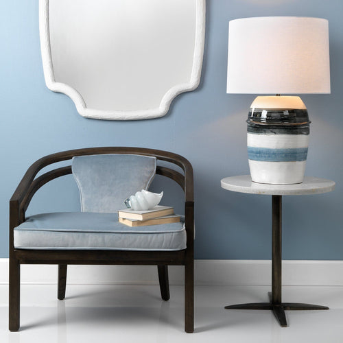 Horizon White Striped Table Lamp