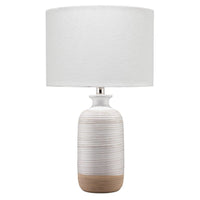 Ashwell Table Lamp in White/Natural Ceramic