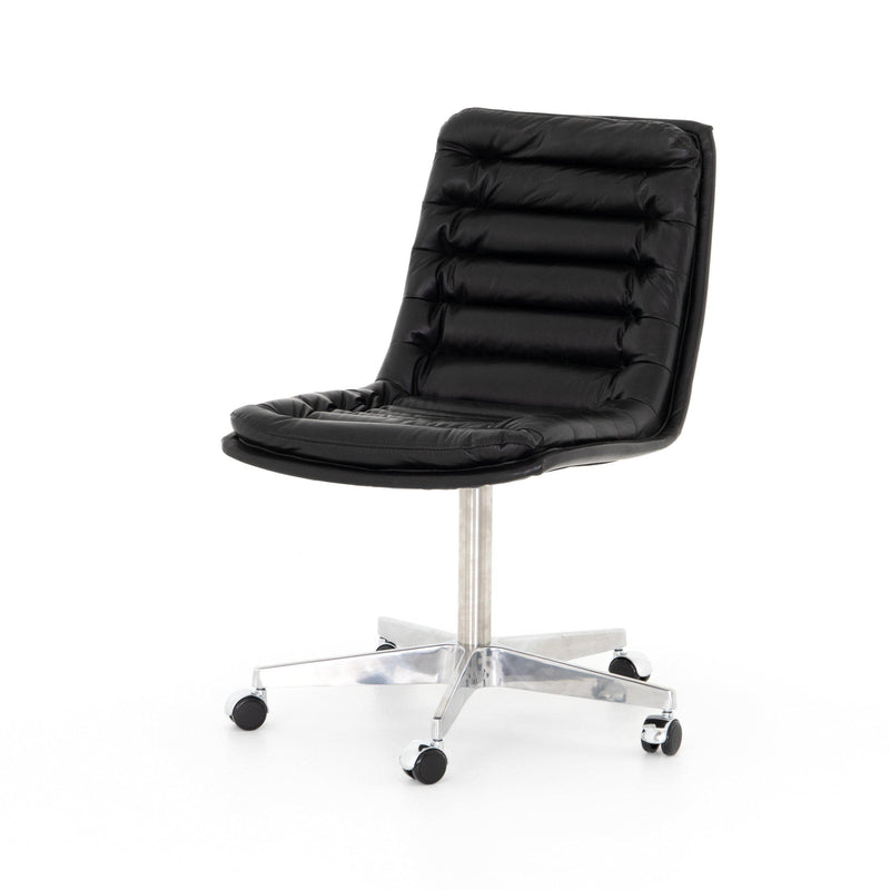 Carmel Black Leather Desk Chair
