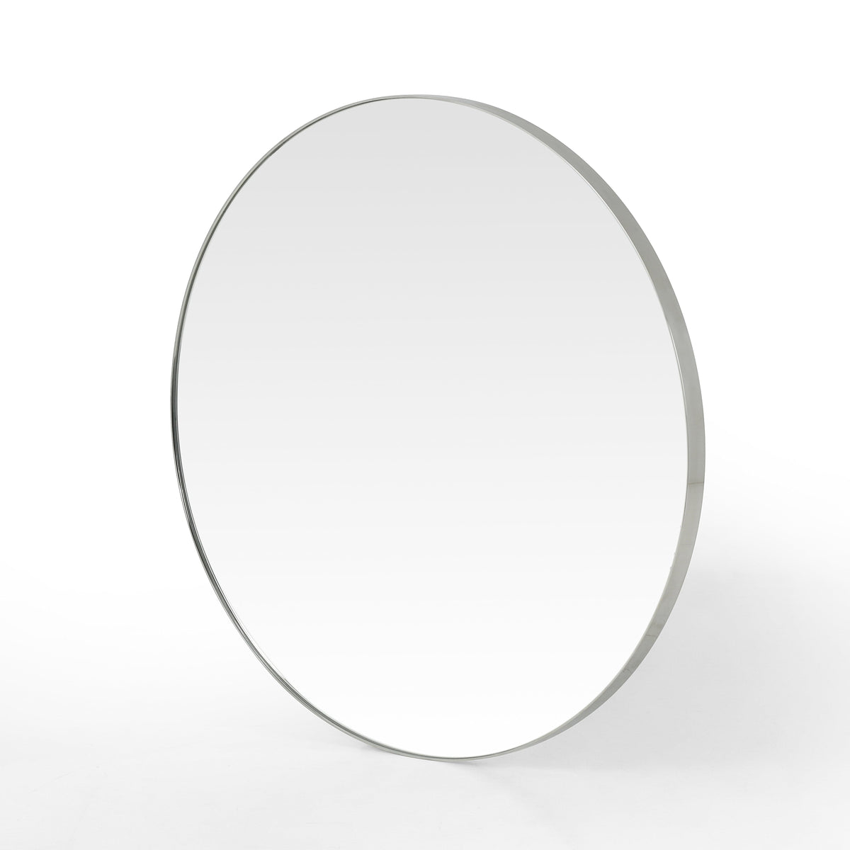 Barton Shiny Steel Round Mirror