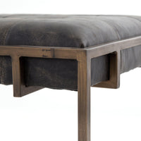 Oliver Black Leather End Table