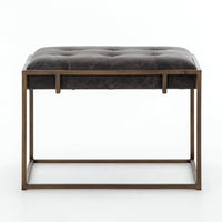 Oliver Black Leather End Table