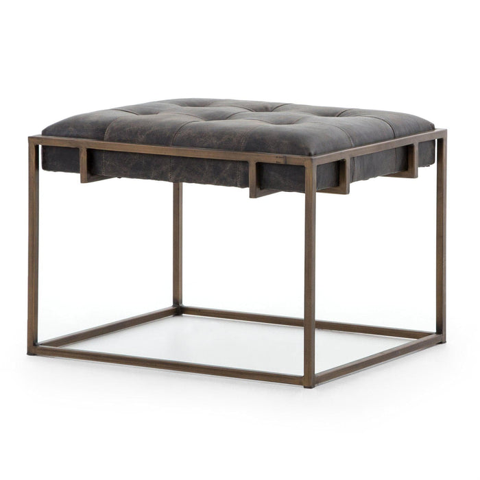 Oliver Black Leather End Table