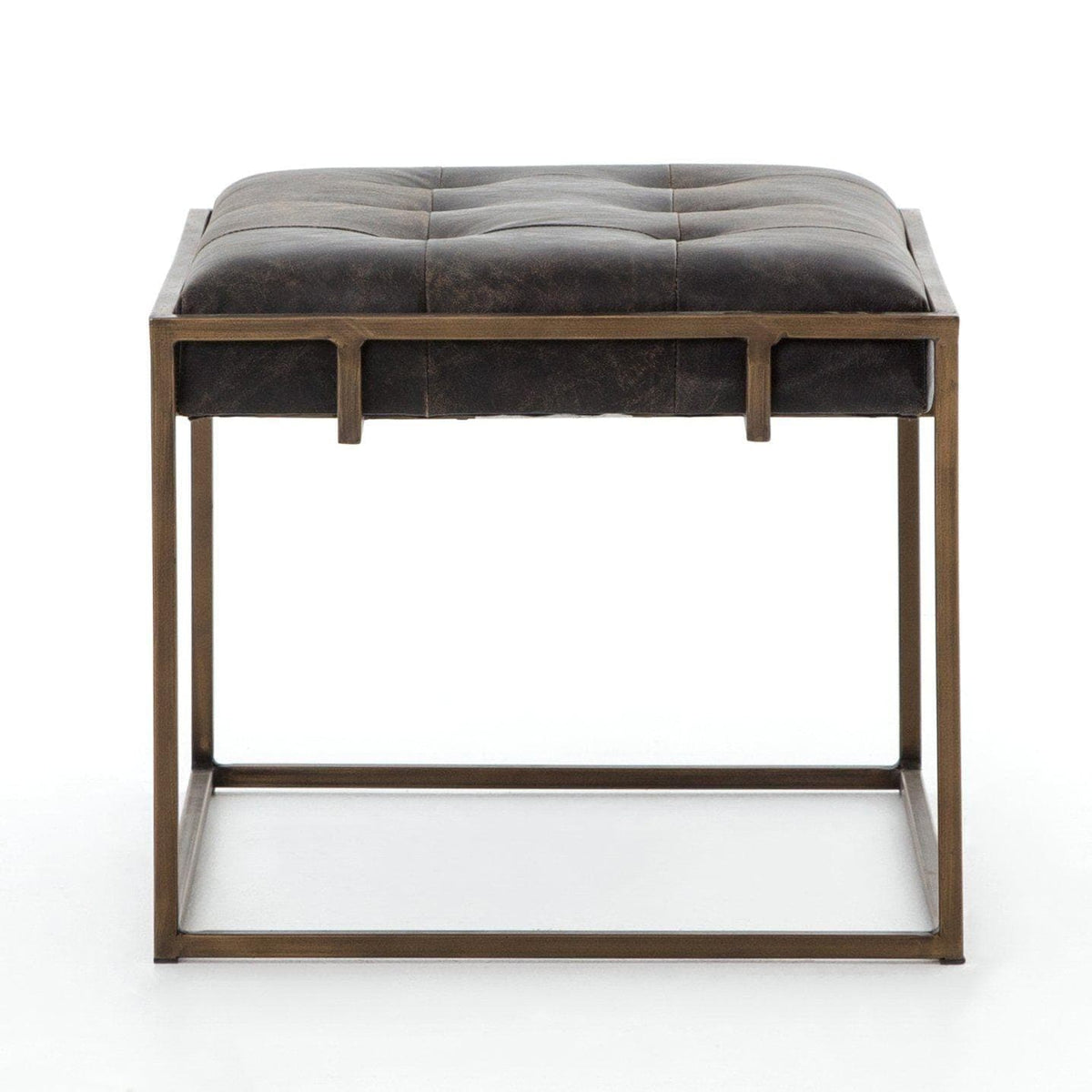 Oliver Black Leather End Table