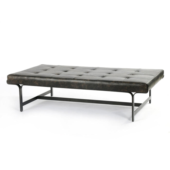 Logan Black Leather Coffee Table