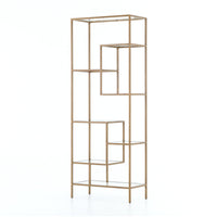 Hillary Antique Brass Tiered Bookshelf