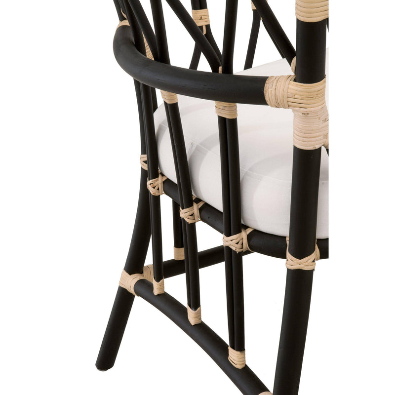 Cammy Black Rattan Arm Chair