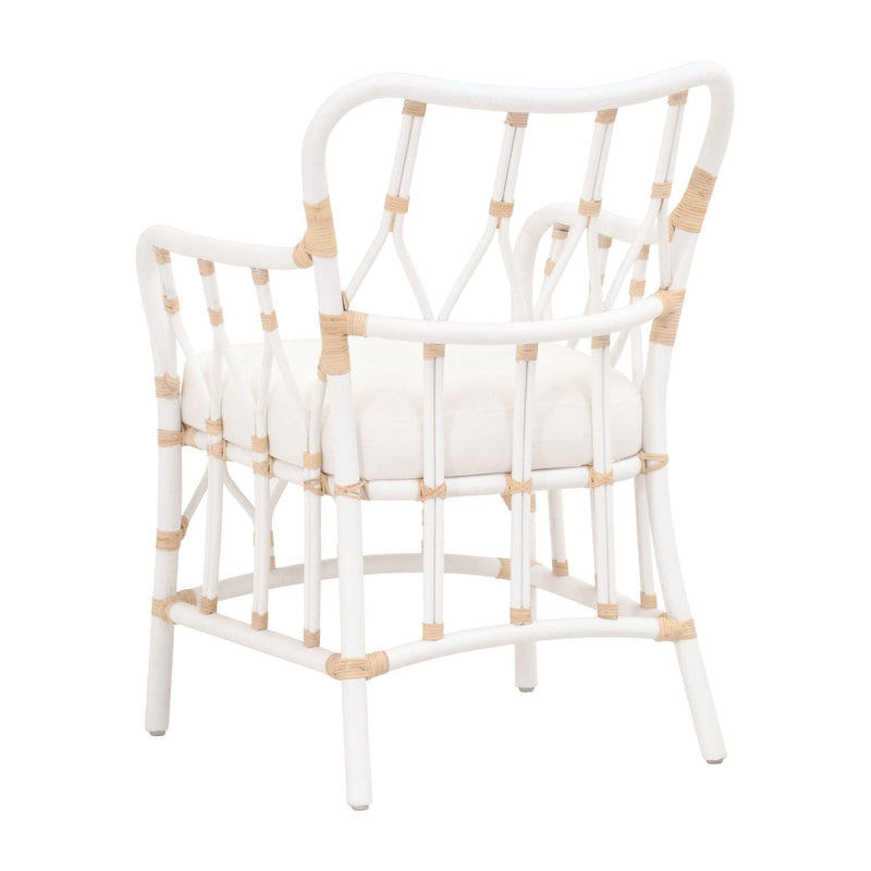 Cammy White Rattan Arm Chair