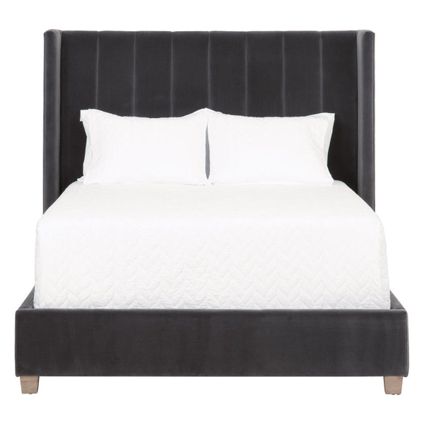 Conrad Dark Dove Gray Velvet Bed