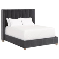 Conrad Dark Dove Gray Velvet Bed