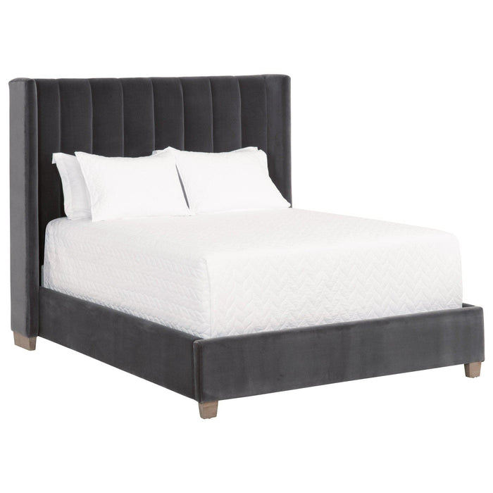 Conrad Dark Dove Gray Velvet Bed