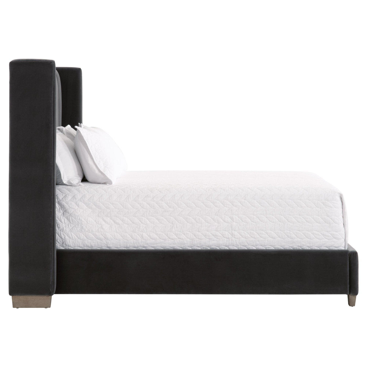 Conrad Dark Dove Gray Velvet Bed