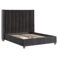 Conrad Dark Dove Gray Velvet Bed