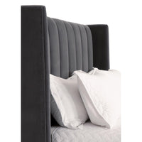 Conrad Dark Dove Gray Velvet Bed