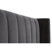 Conrad Dark Dove Gray Velvet Bed