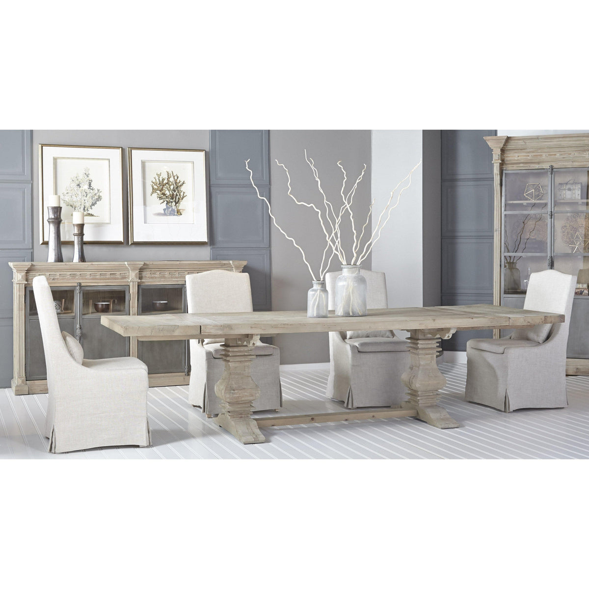 Christine Slipcover Linen Dining Chair, Set of 2