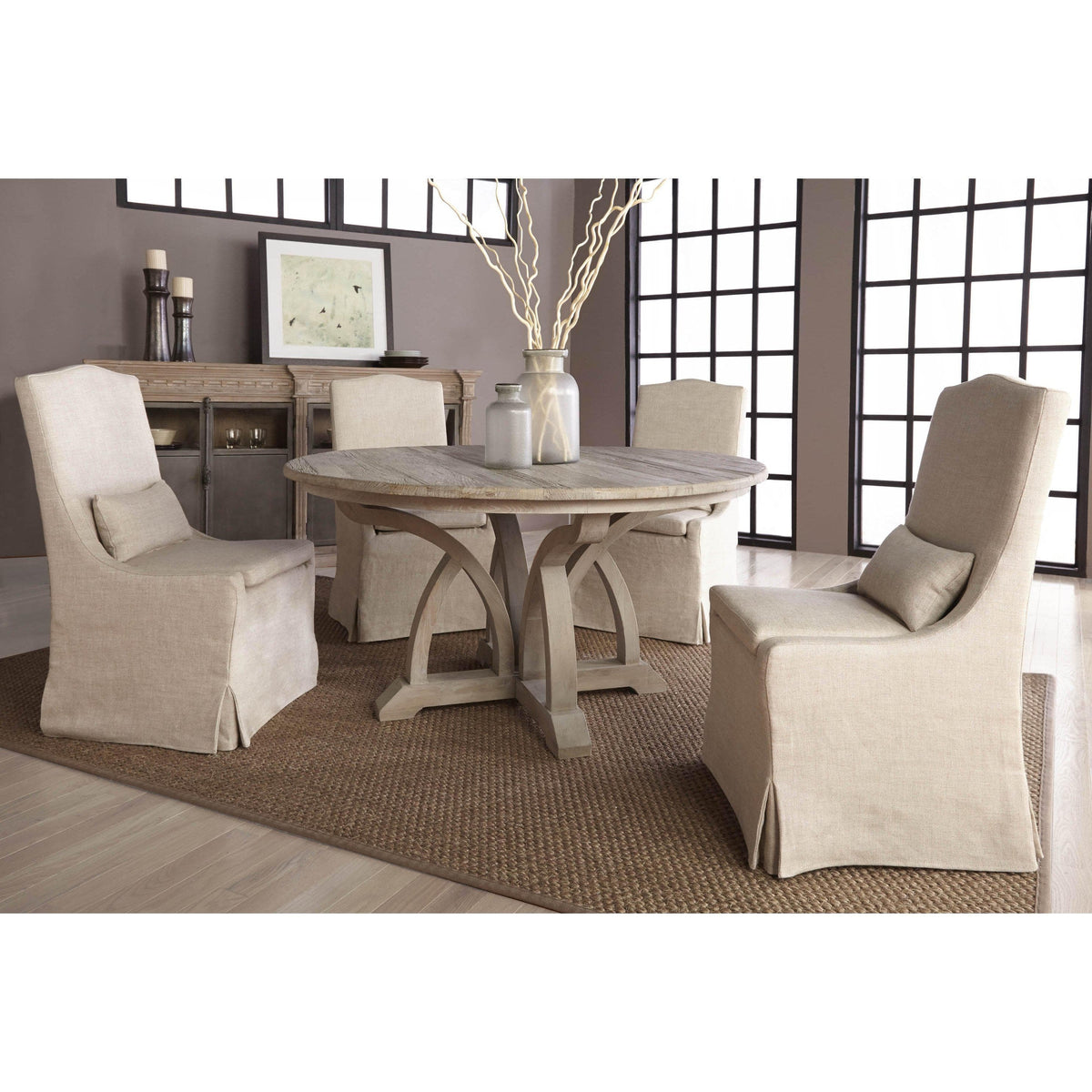 Christine Slipcover Linen Dining Chair, Set of 2