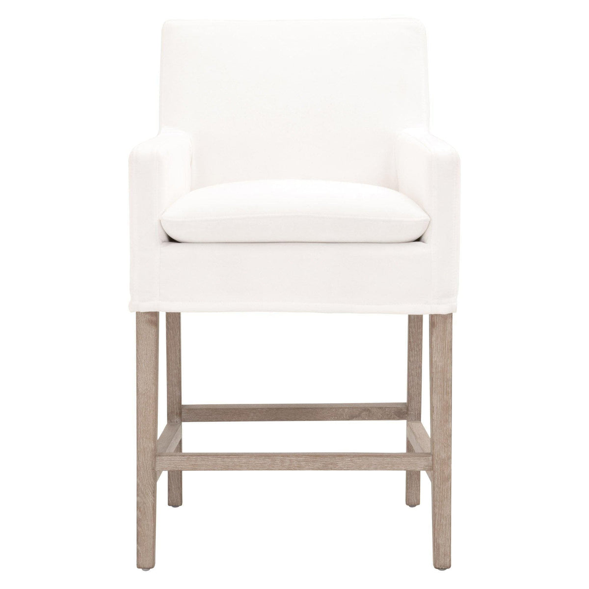 Drew White Upholstered Counter Stool