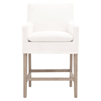 Drew White Upholstered Counter Stool