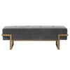 Frannie Gray Velvet Upholstered Bench