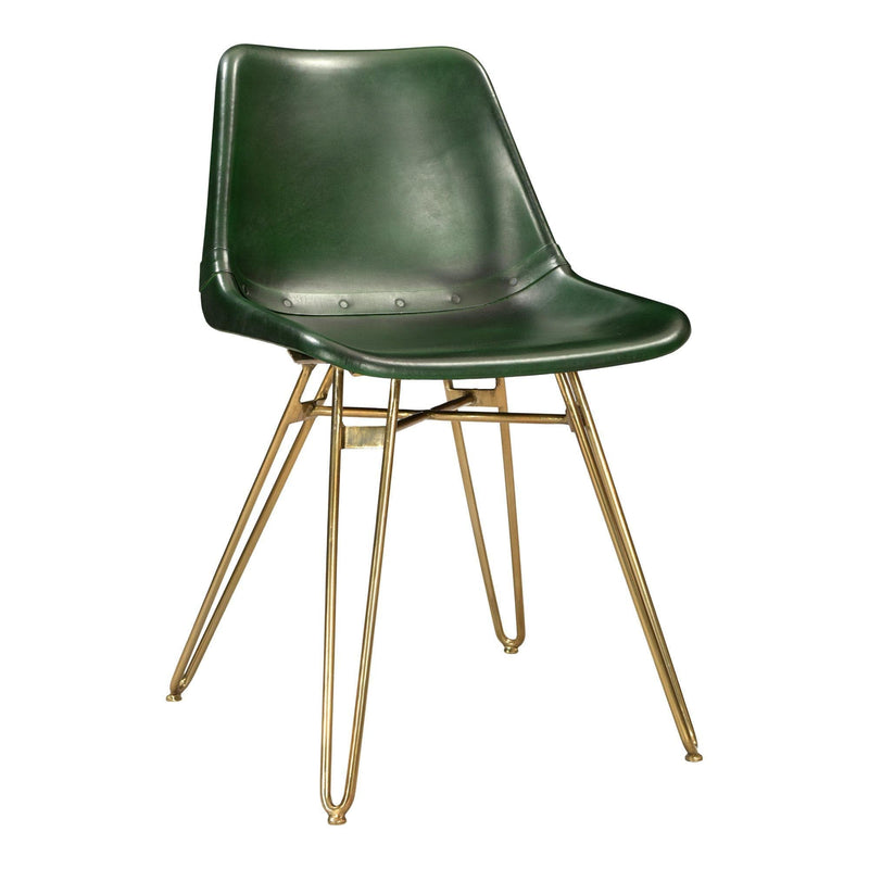 Omni Green Leather Dining Chair, Set of 2