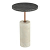 Dusk Black & White Marble Accent Table