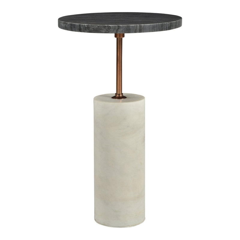 Dusk Black & White Marble Accent Table