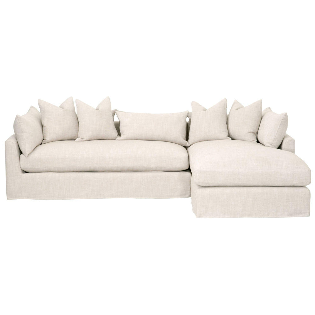 Haven Beige Slipcover Right Arm Facing Sectional