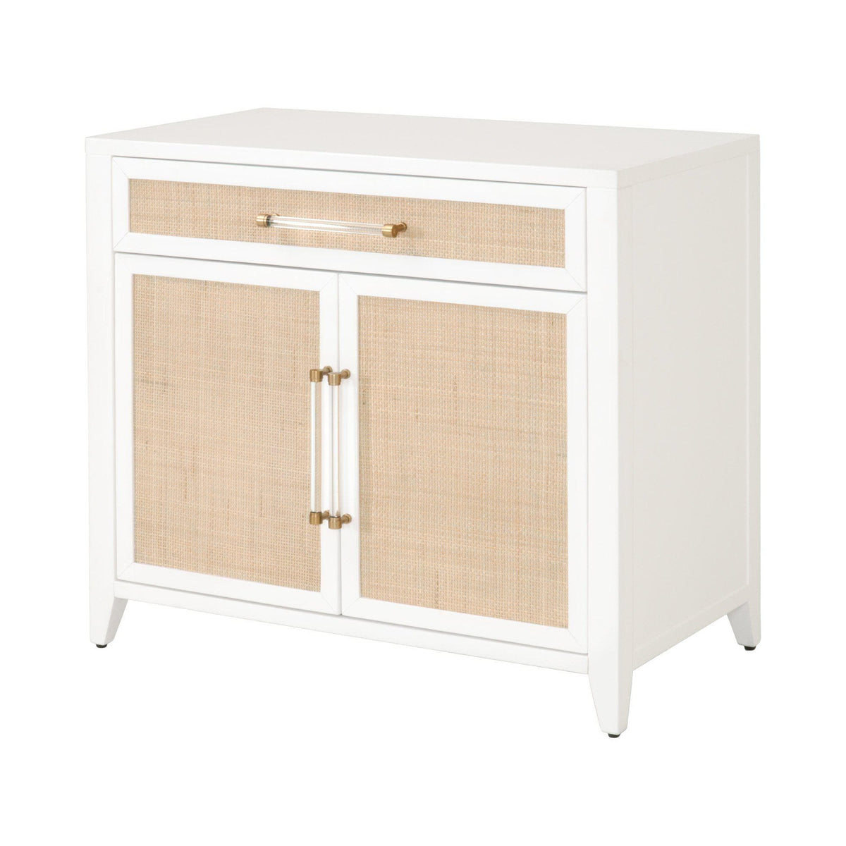 Hiland Rattan And White Media Chest