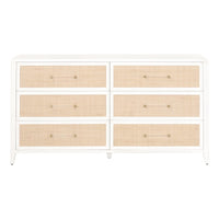 Hiland Rattan And White Double Dresser