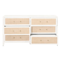 Hiland Rattan And White Double Dresser