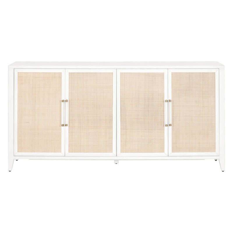 Holland Rattan And White Media Sideboard