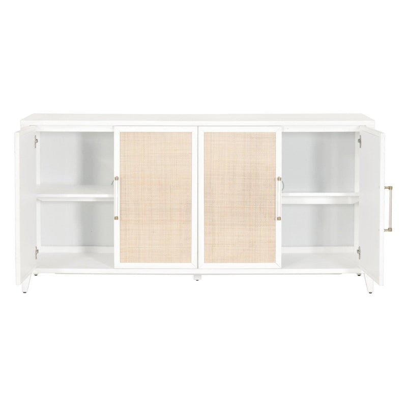 Holland Rattan And White Media Sideboard