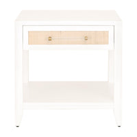 Hiland Rattan And White Nightstand