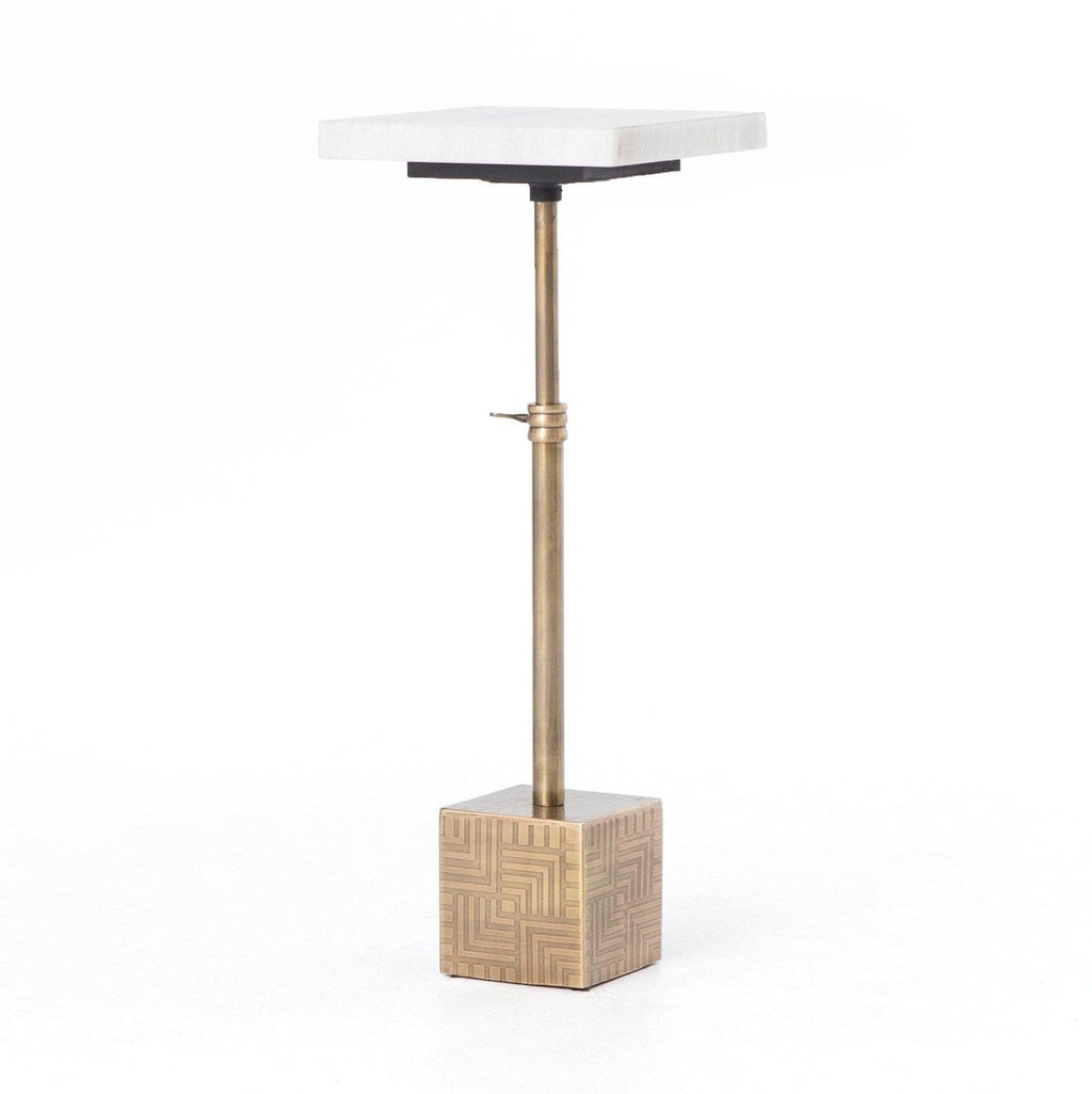 Seaton Antique Brass Adjustable Accent Table