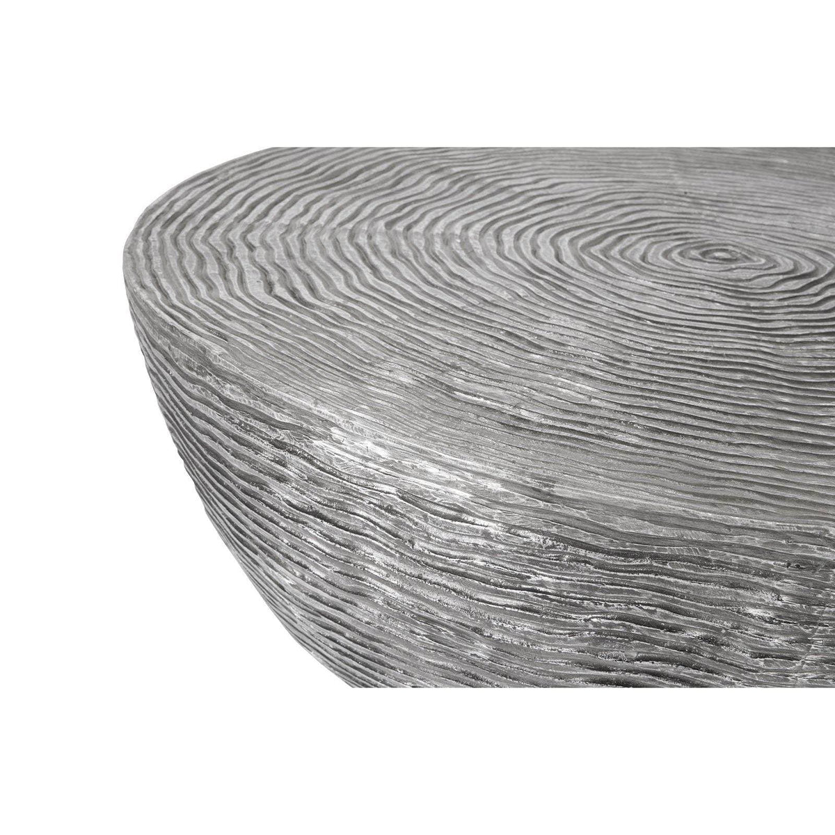 Ripple Gray Aluminum Round Coffee Table