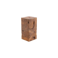 Small Brown Teak Slice Pedestal