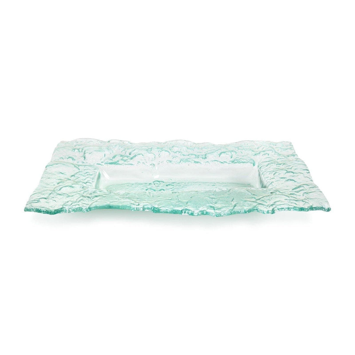 Turquoise Bubble Glass Dish