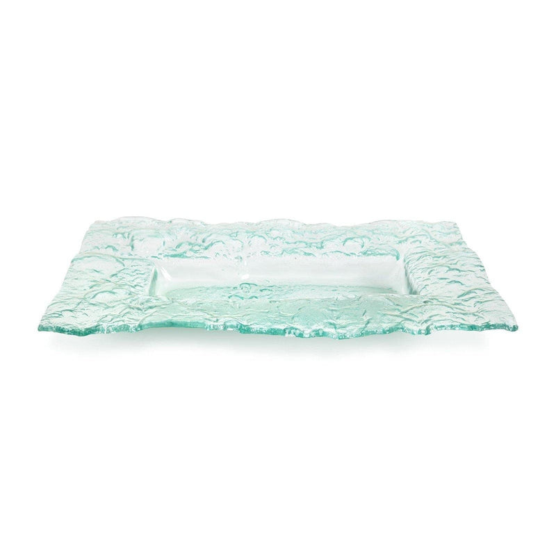 Turquoise Bubble Glass Dish
