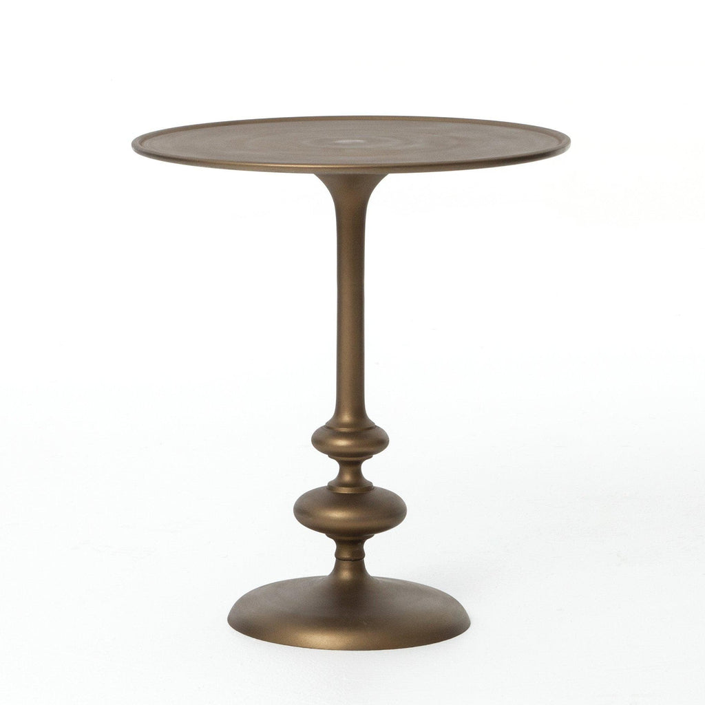 Maude Matte Brass Pedestal Table