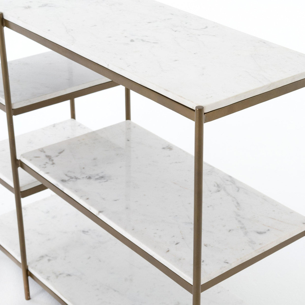 Lizette Antique Brass & Marble Console Table