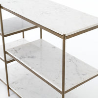 Lizette Antique Brass & Marble Console Table