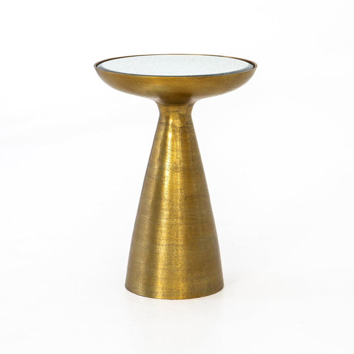 Mackenzi Mod Brushed Brass Pedestal Table